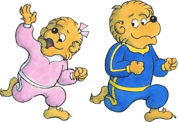 Berenstain Bears' Brother and Sister bear smiling and waving