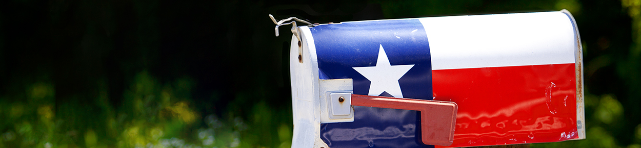 Texas flag on mail box