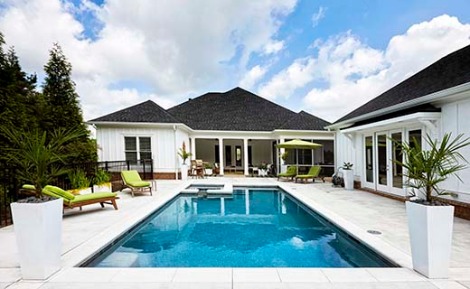 House backyard with pool