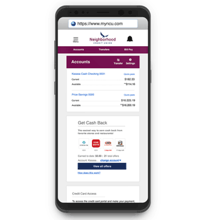 Mobile banking app on iphone