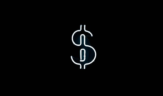 Neon US dollar sign