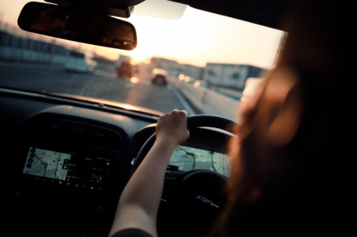 Woman driving a car