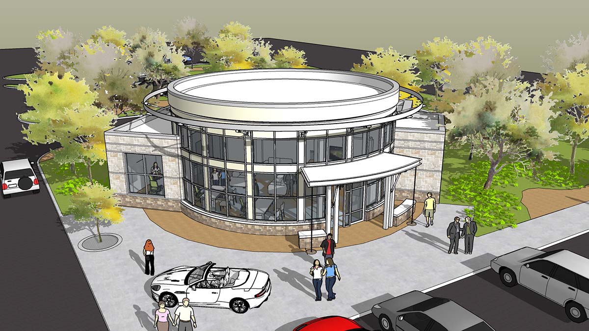 Building rendering of the new Neighborhood Credit Union branch