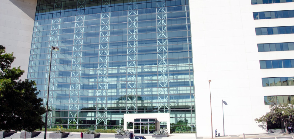 Large building with glass windows