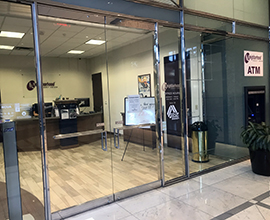 Double door entrance in building