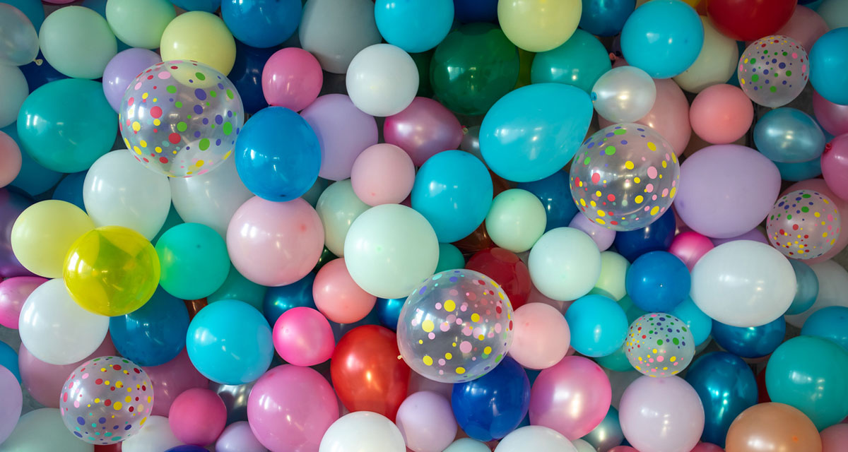 still image of colorful balloons