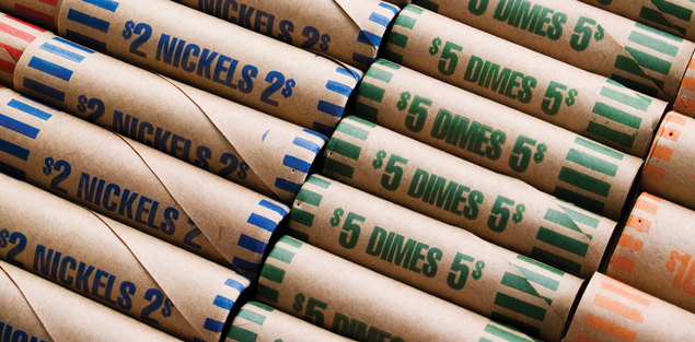 image of rolled coins denoting demominations