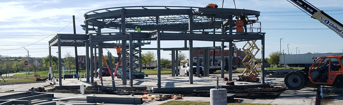 Image of Neighborhood Credit Union Anna branch in under construction in March 2020.