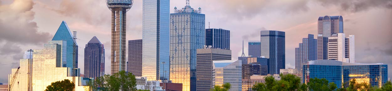 Dallas City skyline at sunset, Texas, USA