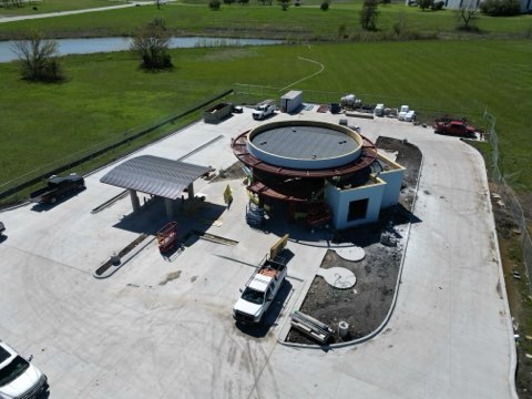 Drone shot of the Sherman Branch construction