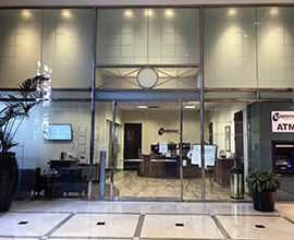 Renaissance Tower lobby Neighborhood Credit Union entrance