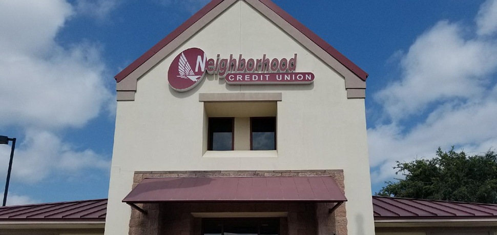 Outside of building with logo sign