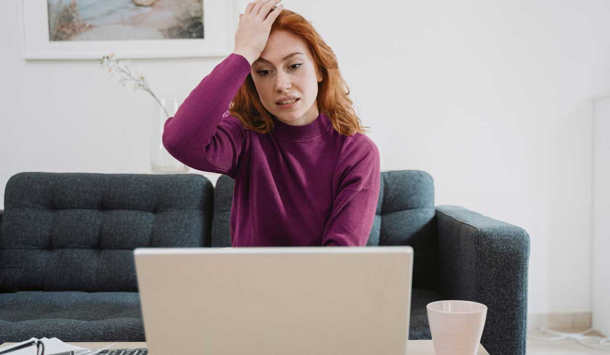 Woman worried because she's forgotten an important deadline