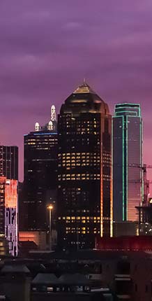 Dallas Skyline at Purple Sunset